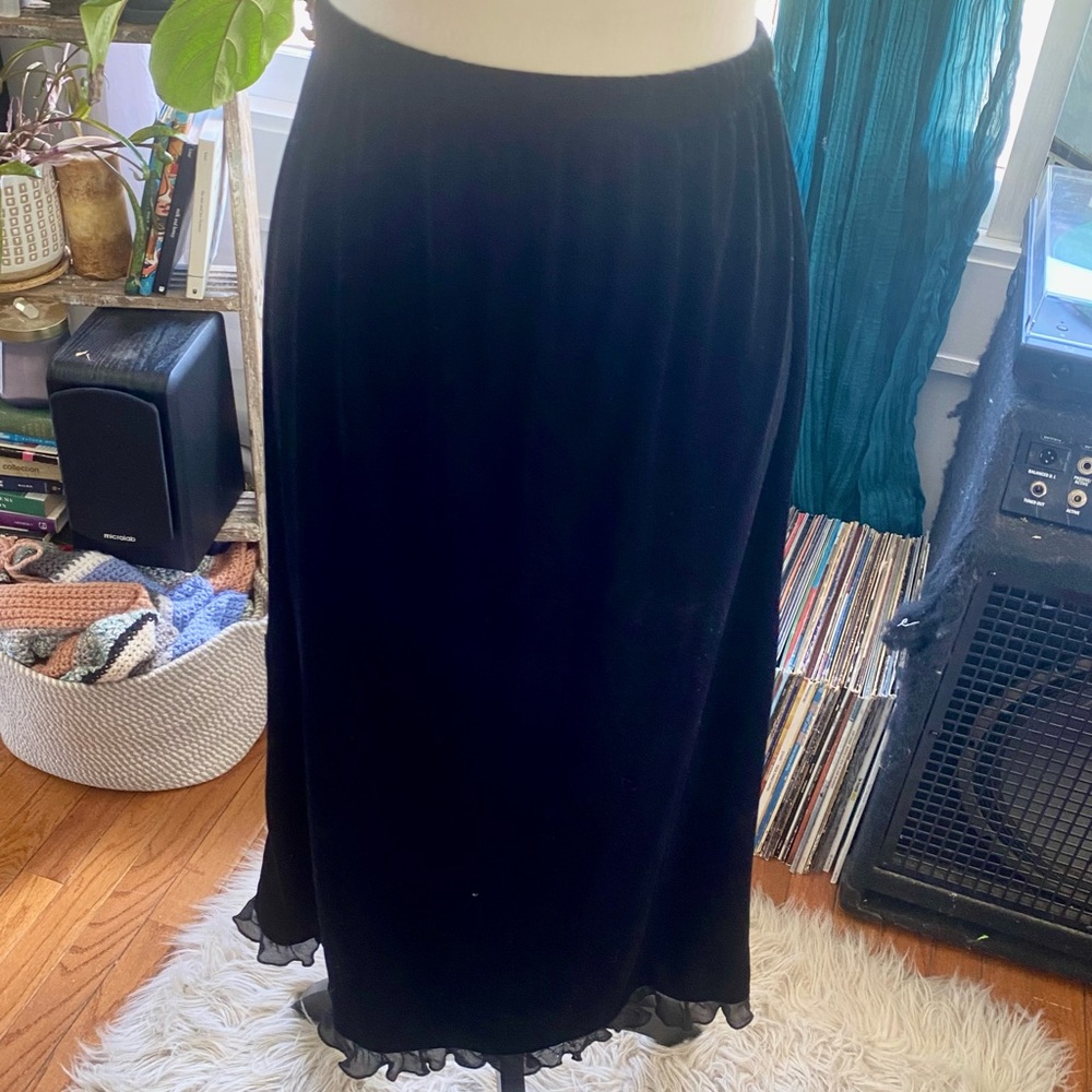 Grunge Velvet Midi Skirt